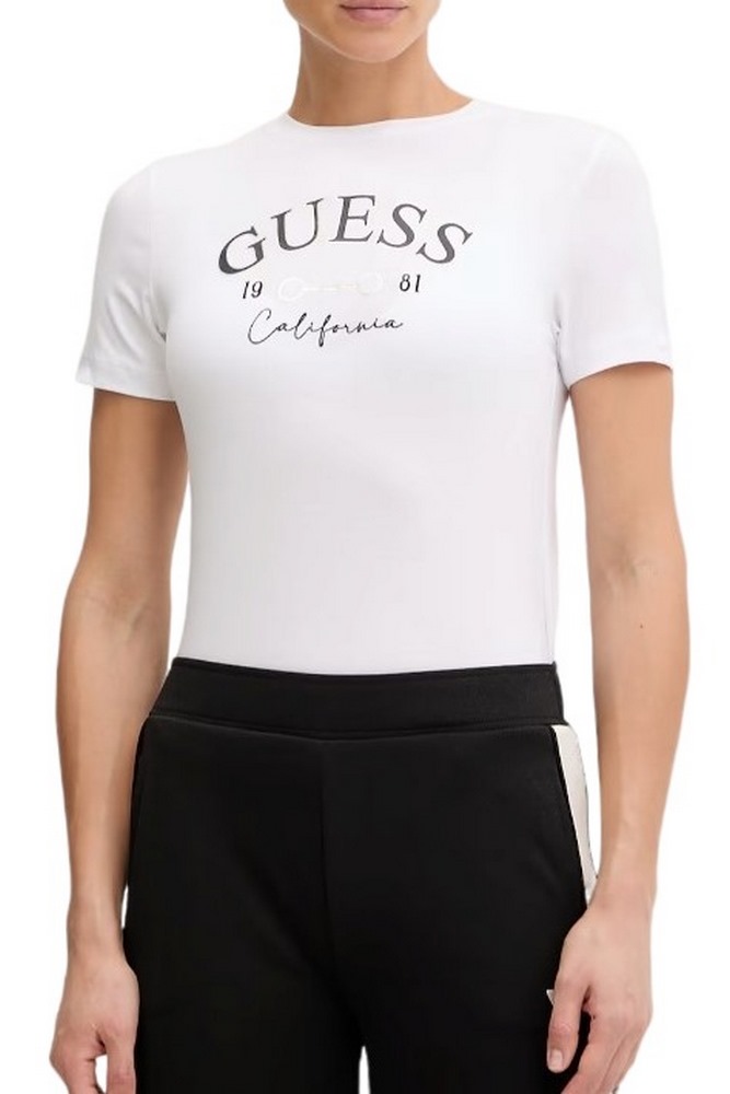 GUESS BEATRIZ CN T-SHIRT ΜΠΛΟΥΖΑ ΓΥΝΑΙΚΕΙΑ WHITE
