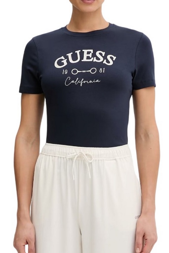 GUESS BEATRIZ CN T-SHIRT ΜΠΛΟΥΖΑ ΓΥΝΑΙΚΕΙΑ DARK NAVY