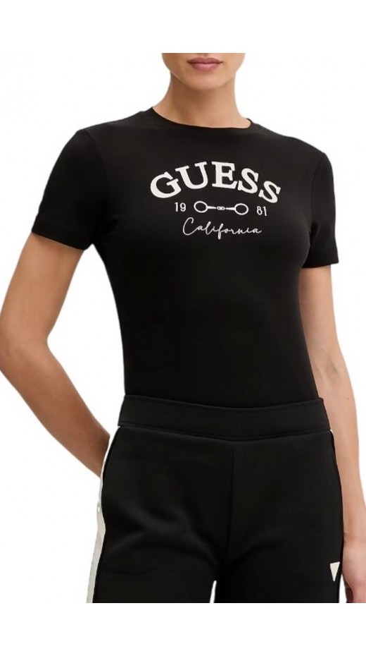 GUESS BEATRIZ CN T-SHIRT ΜΠΛΟΥΖΑ ΓΥΝΑΙΚΕΙΑ BLACK