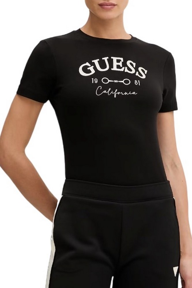 GUESS BEATRIZ CN T-SHIRT ΜΠΛΟΥΖΑ ΓΥΝΑΙΚΕΙΑ BLACK