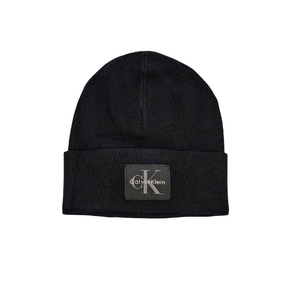 CALVIN KLEIN MONOLOGO PATCH BEANIE ΣΚΟΥΦΟΣ ΑΝΔΡΙΚΟΣ BLACK