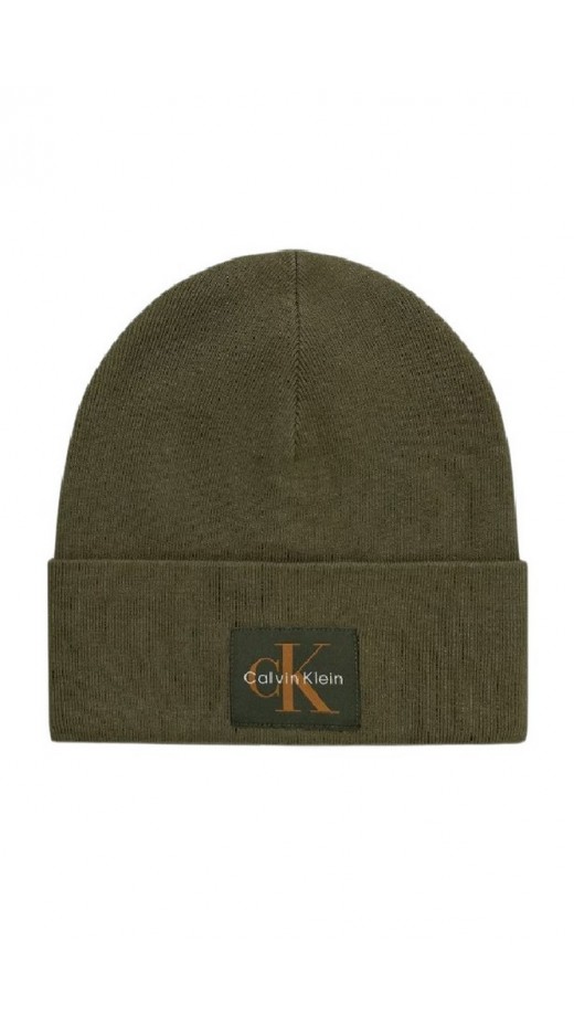 CALVIN KLEIN MONOLOGO PATCH BEANIE ΣΚΟΥΦΟΣ ΑΝΔΡΙΚΟΣ KHAKI