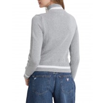 GUESS JEANS LS ZIPPED INTARSIA SWTR ΖΑΚΕΤΑ ΠΛΕΚΤΗ ΓΥΝΑΙΚΕΙΑ GREY
