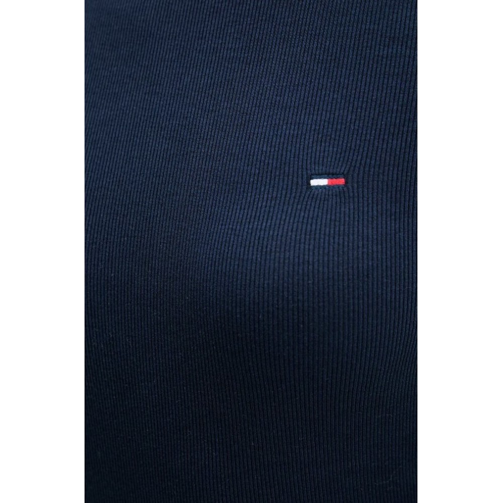 TOMMY JEANS SLIM SH LETTUCE EDGE RIB T-SHIRT ΜΠΛΟΥΖΑ ΓΥΝΑΙΚΕΙΑ NAVY