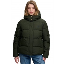 SUPERDRY PREMIUM HOOD PUFFER JKT ΜΠΟΥΦΑΝ ΓΥΝΑΙΚΕΙΟ DARK GREEN