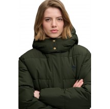 SUPERDRY PREMIUM HOOD PUFFER JKT ΜΠΟΥΦΑΝ ΓΥΝΑΙΚΕΙΟ DARK GREEN