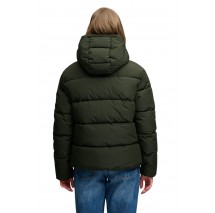 SUPERDRY PREMIUM HOOD PUFFER JKT ΜΠΟΥΦΑΝ ΓΥΝΑΙΚΕΙΟ DARK GREEN