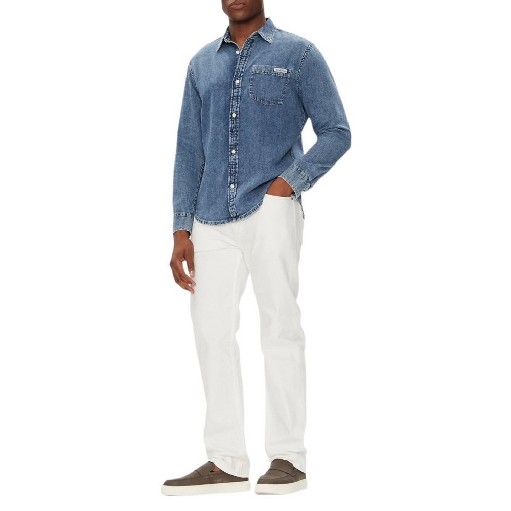 CALVIN KLEIN CASUAL CLASSIC ΠΟΥΚΑΜΙΣΟ ΑΝΔΡΙΙΚΟ BLUΕ DENIM