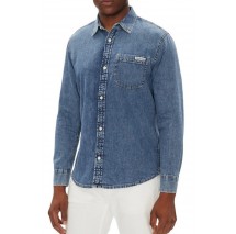 CALVIN KLEIN CASUAL CLASSIC ΠΟΥΚΑΜΙΣΟ ΑΝΔΡΙΙΚΟ BLUΕ DENIM