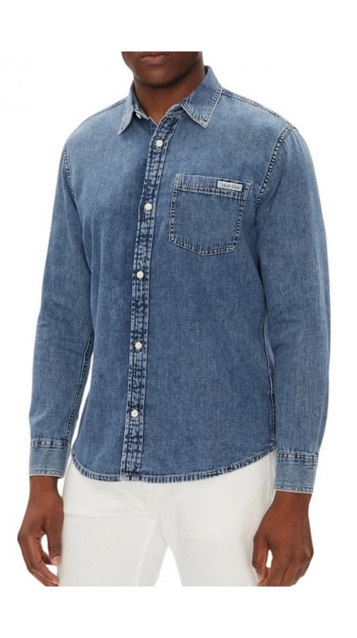 CALVIN KLEIN CASUAL CLASSIC ΠΟΥΚΑΜΙΣΟ ΑΝΔΡΙΙΚΟ BLUΕ DENIM