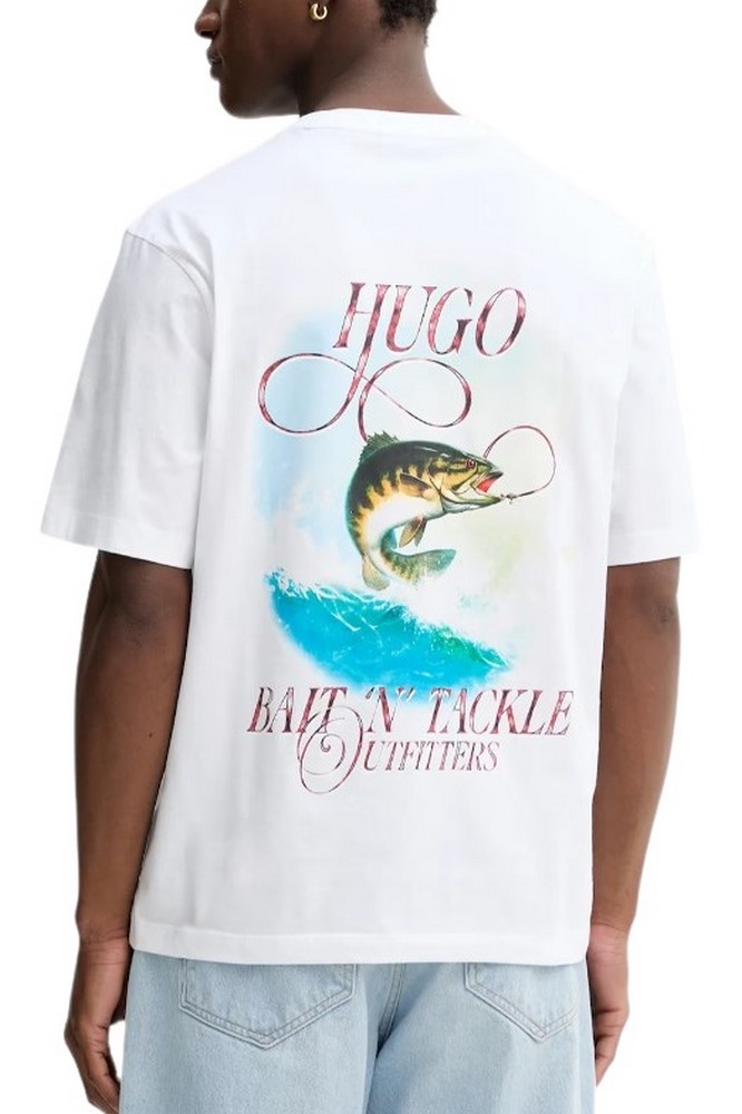 HUGO BOSS JERSEY NOFSHIX T-SHIRT ΜΠΛΟΥΖΑ ΑΝΔΡΙΚΗ WHITE