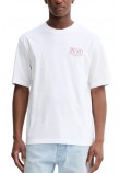 HUGO BOSS JERSEY NOFSHIX T-SHIRT ΜΠΛΟΥΖΑ ΑΝΔΡΙΚΗ WHITE