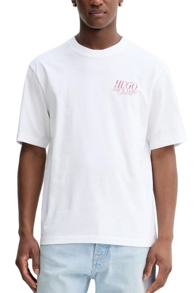 HUGO BOSS JERSEY NOFSHIX T-SHIRT ΜΠΛΟΥΖΑ ΑΝΔΡΙΚΗ WHITE