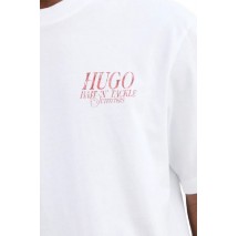 HUGO BOSS JERSEY NOFSHIX T-SHIRT ΜΠΛΟΥΖΑ ΑΝΔΡΙΚΗ WHITE