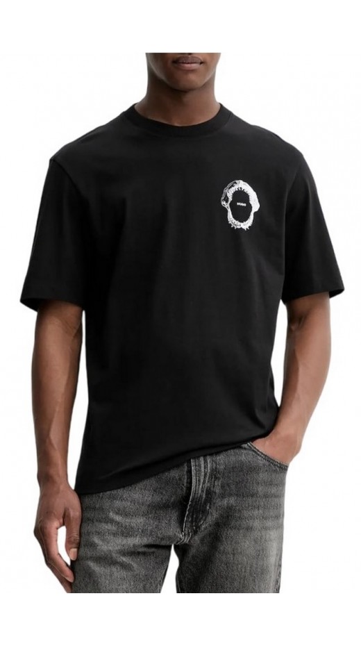 HUGO BOSS JERSEY NOFSHIX T-SHIRT ΜΠΛΟΥΖΑ ΑΝΔΡΙΚΗ BLACK