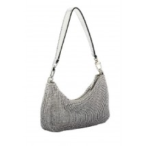 GUESS ZALINA MINI TOP ZIP SHLDR BAG ΤΣΑΝΤΑ ΓΥΝΑΙΚΕΙΑ SILVER