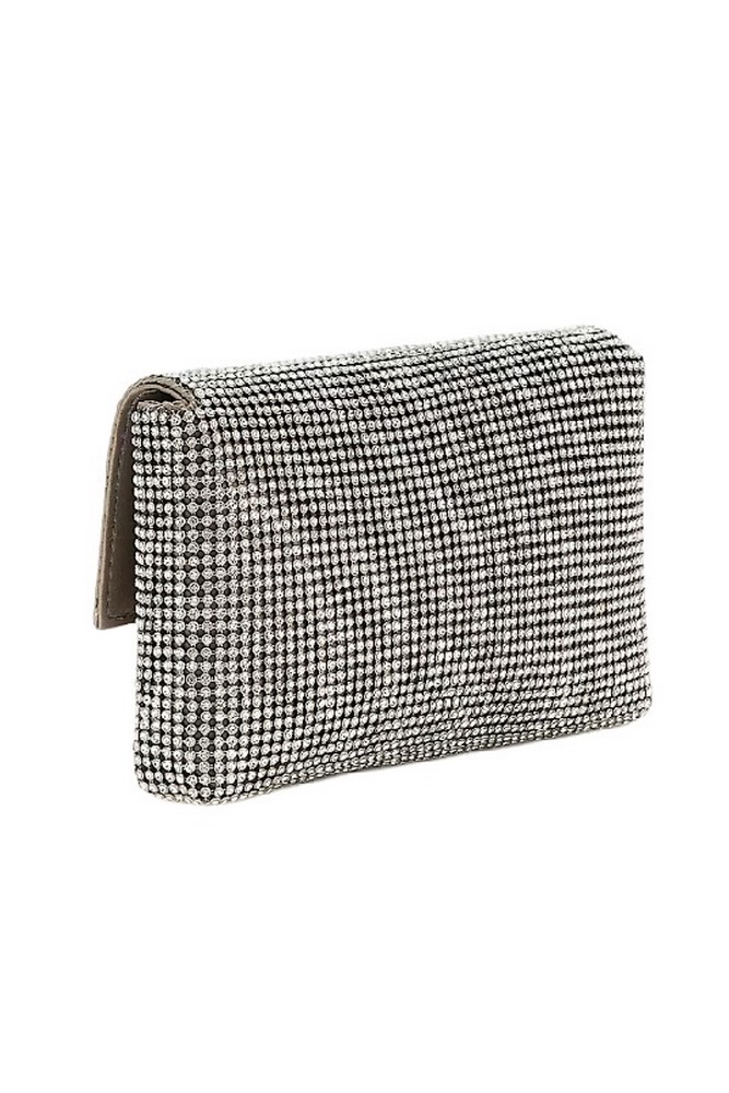 GUESS ZALINA FLAP CLUTCH ΤΣΑΝΤΑ ΓΥΝΑΙΚΕΙΑ SILVER