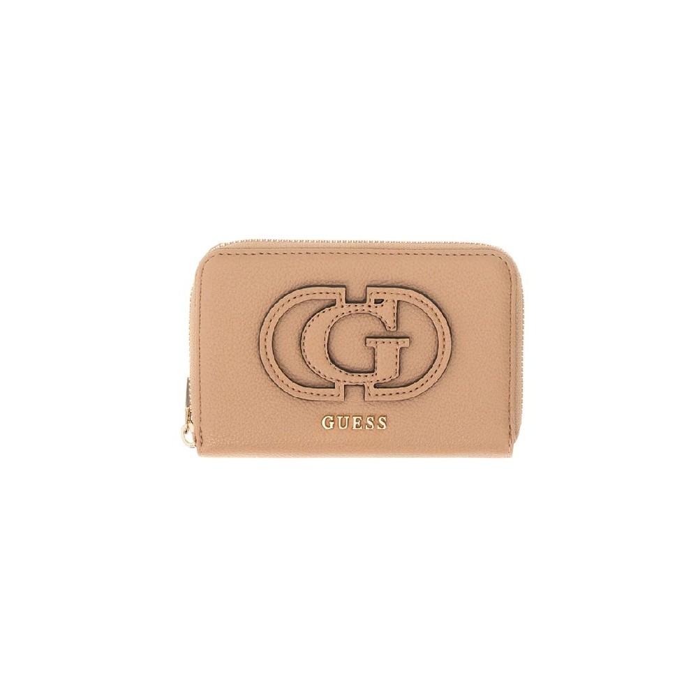 GUESS ISOLA SLG MEDIUM ZIP AROUND ΠΟΡΤΟΦΟΛΙ ΓΥΝΑΙΚΕΙΟ BEIGE