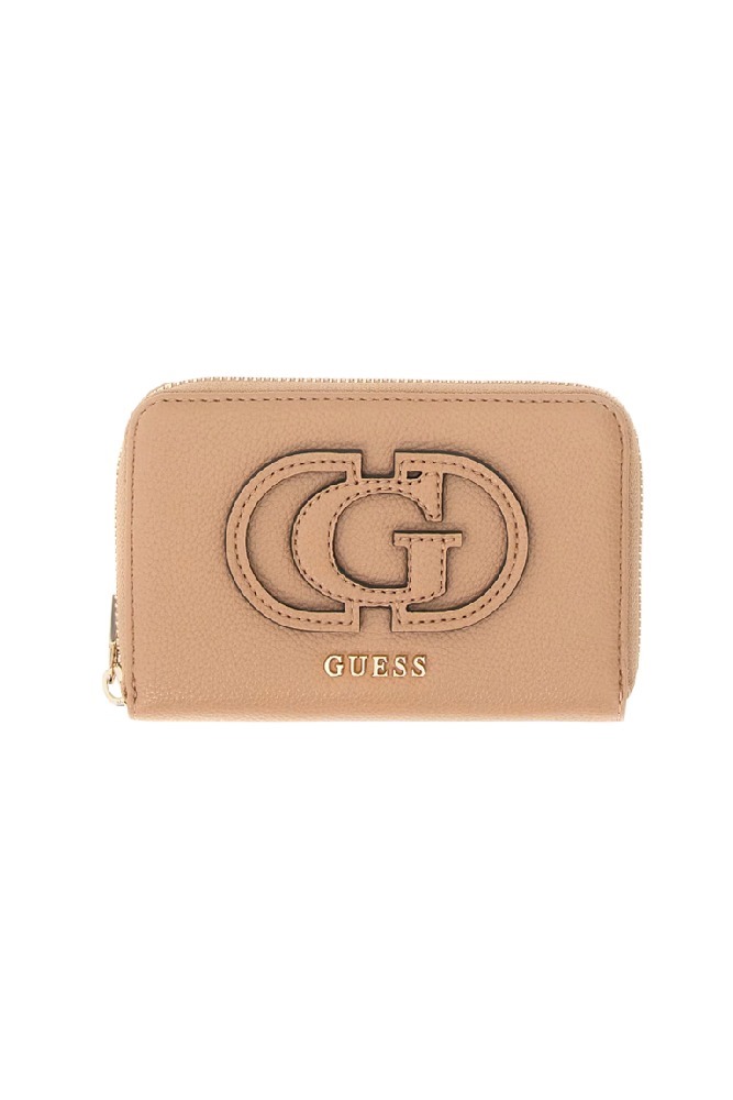 GUESS ISOLA SLG MEDIUM ZIP AROUND ΠΟΡΤΟΦΟΛΙ ΓΥΝΑΙΚΕΙΟ BEIGE