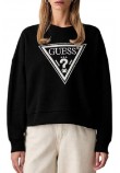 GUESS CN TRIANGLE GLITTER SWEATSHIRT ΜΠΛΟΥΖΑ ΦΟΥΤΕΡ ΓΥΝΑΙΚΕΙΑ BLACK
