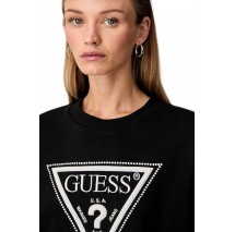 GUESS CN TRIANGLE GLITTER SWEATSHIRT ΜΠΛΟΥΖΑ ΦΟΥΤΕΡ ΓΥΝΑΙΚΕΙΑ BLACK