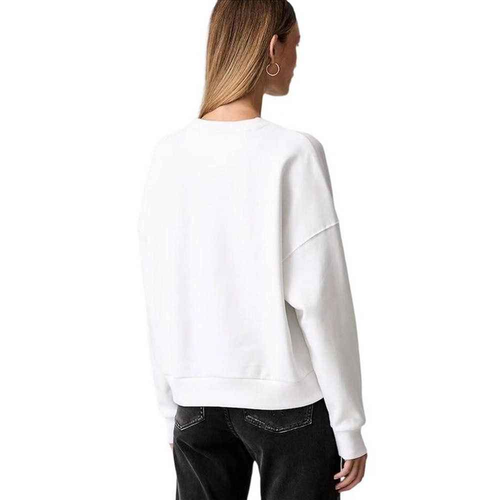 GUESS CN TRIANGLE GLITTER SWEATSHIRT ΜΠΛΟΥΖΑ ΦΟΥΤΕΡ ΓΥΝΑΙΚΕΙΑ WHITE