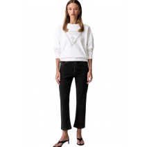 GUESS CN TRIANGLE GLITTER SWEATSHIRT ΜΠΛΟΥΖΑ ΦΟΥΤΕΡ ΓΥΝΑΙΚΕΙΑ WHITE