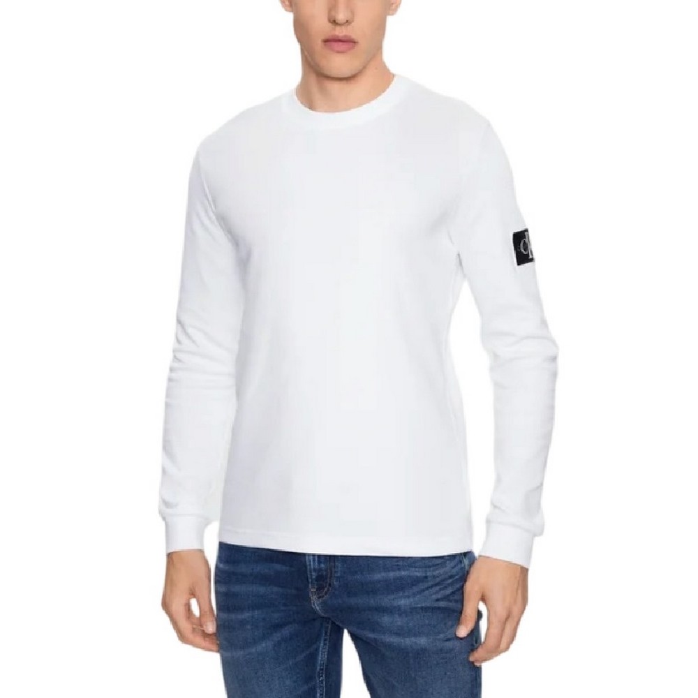 CALVIN KLEIN JEANS WAFFLE LS TEE ΜΠΛΟΥΖΑ ΑΝΔΡΙΚΗ BRIGHT WHITE