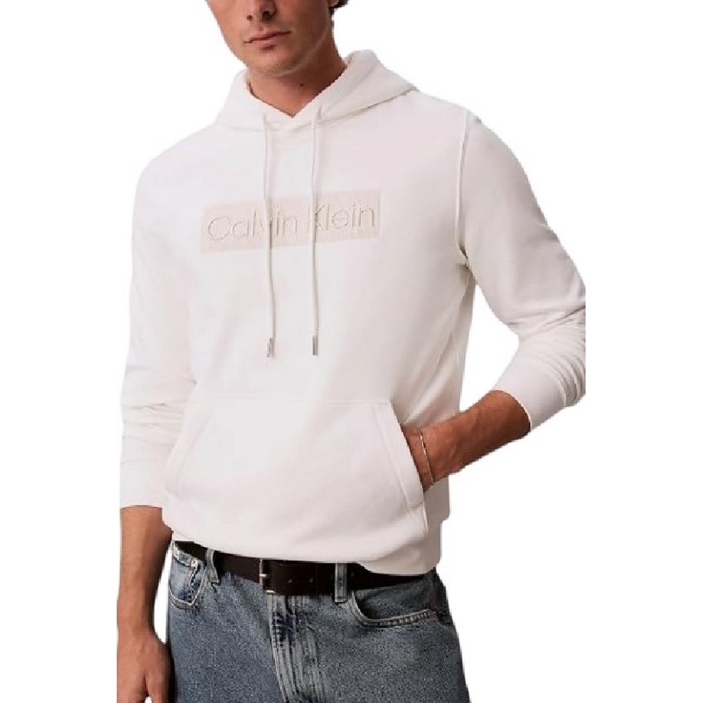 CALVIN KLEIN JEANS LS 350FLEECE SPW GRAPHIC ΦΟΥΤΕΡ ΜΠΛΟΥΖΑ ΑΝΔΡΙΚΗ WHITE