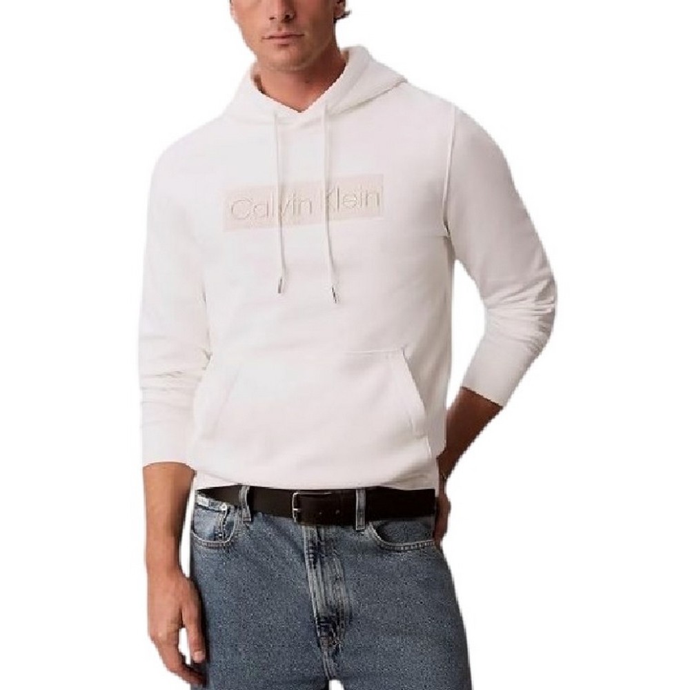 CALVIN KLEIN JEANS LS 350FLEECE SPW GRAPHIC ΦΟΥΤΕΡ ΜΠΛΟΥΖΑ ΑΝΔΡΙΚΗ WHITE