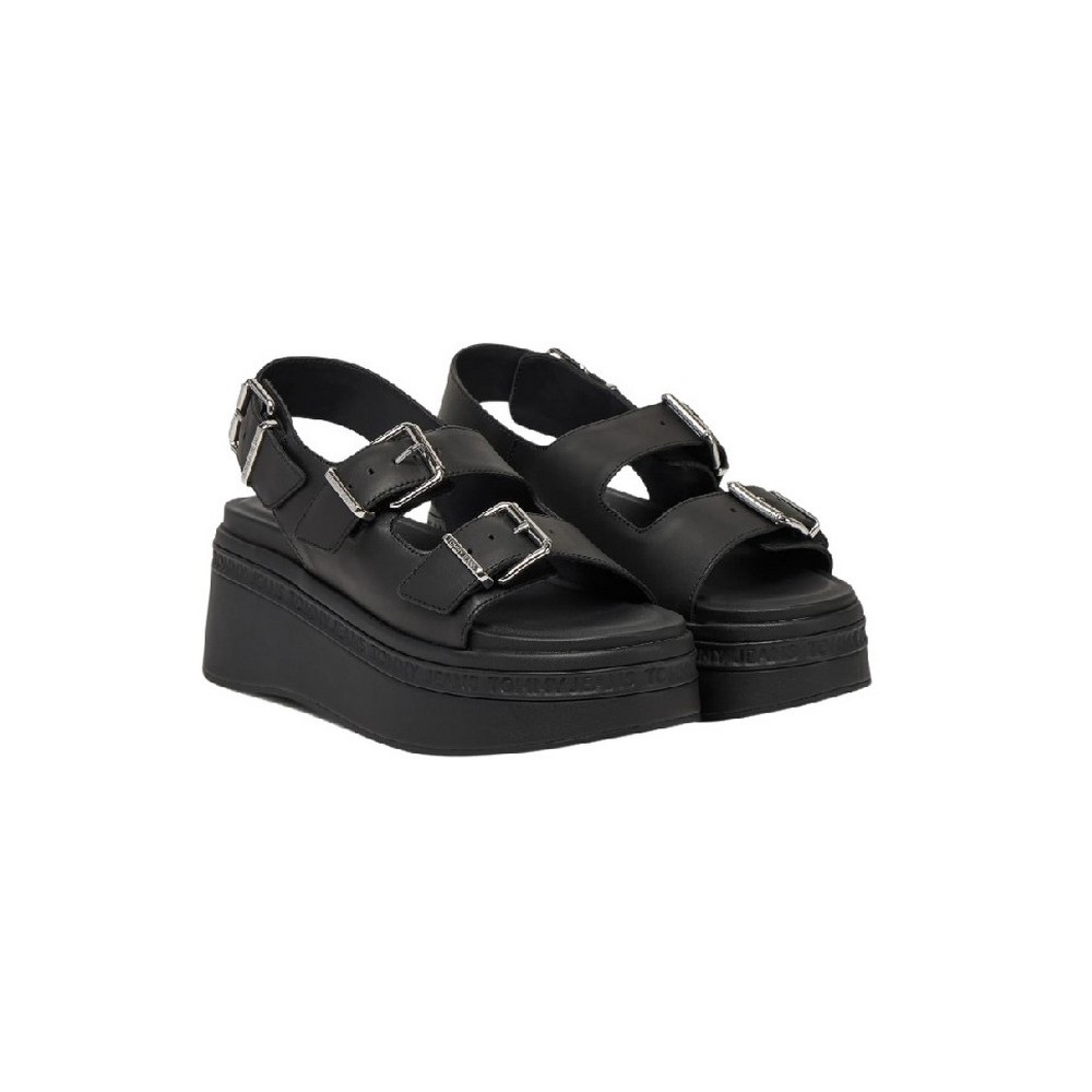 TOMMY JEANS WEDGE SANDAL ΠΕΔΙΛΟ ΓΥΝΑΙΚΕΙΟ BLACK