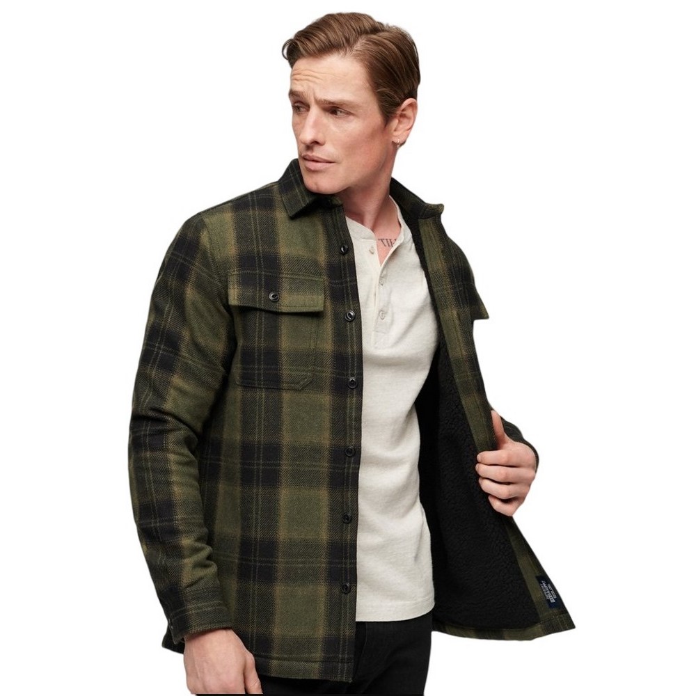 SUPERDRY D3 OVIN WOOL MILLER OVERSHIRT ΠΟΥΚΑΜΙΣΟ ΑΝΔΡΙΚΟ OLIVE