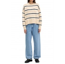 GUESS JEANS LS CN STRIPED SWT GENERATION YARN ΠΛΕΚΤΗ ΜΠΛΟΥΖΑ ΓΥΝΑΙΚΕΙΑ BEIGE