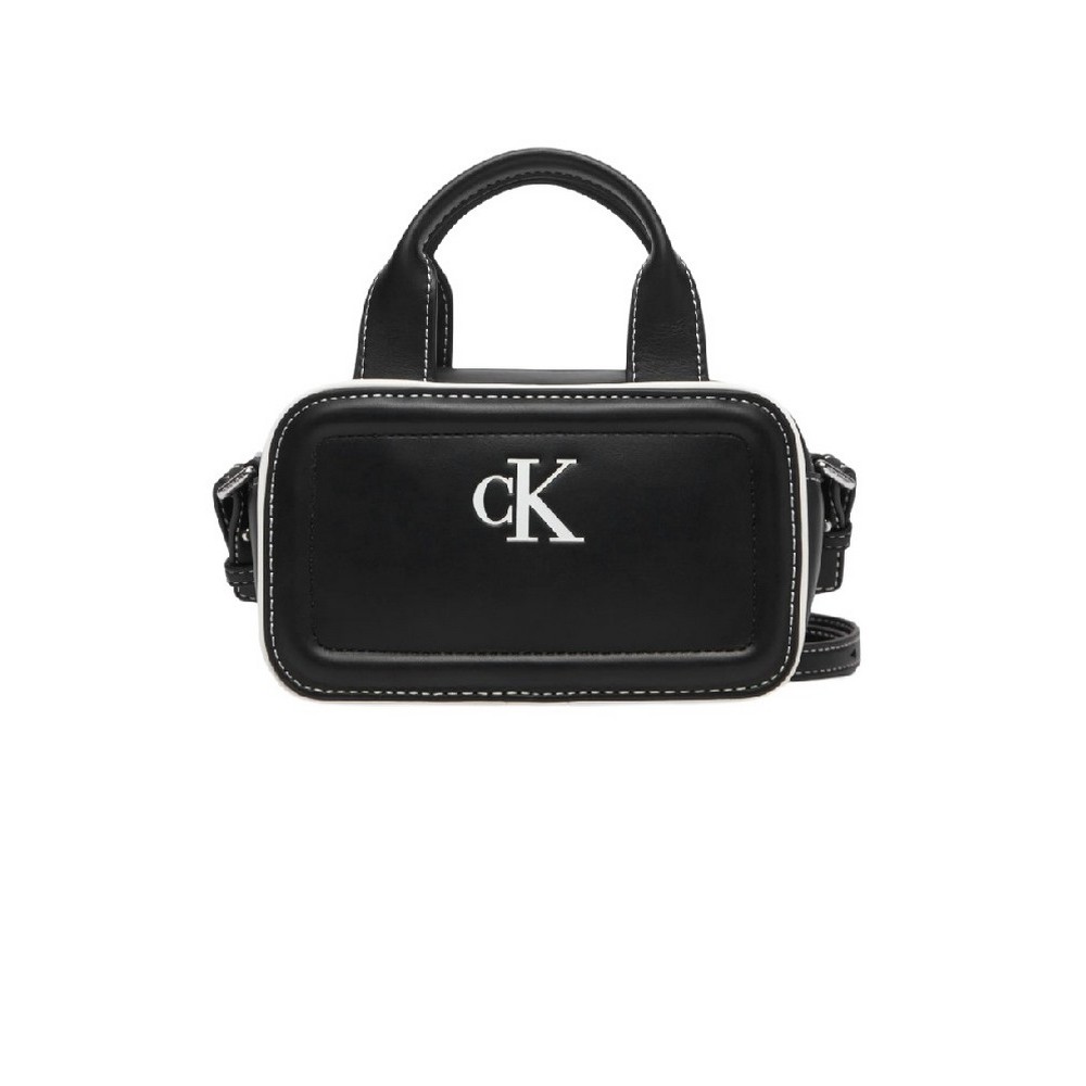 CALVIN KLEIN CONTRAST CK MINI BAULETTO BAG ΤΣΑΝΤΑ ΓΥΝΑΙΚΕΙΑ BLACK