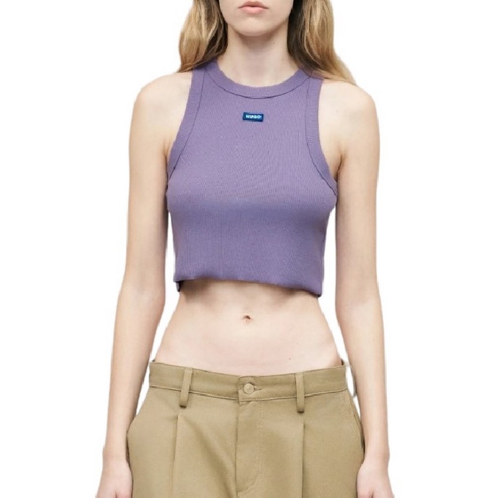 HUGO BOSS JERSEY TOP BABY TANK B ΤΟΠ ΜΠΛΟΥΖΑ ΓΥΝΑΙΚΕΙΑ PURPLE