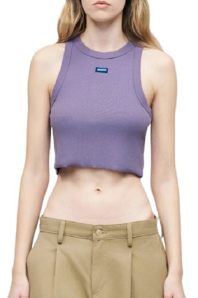 HUGO BOSS JERSEY TOP BABY TANK B ΤΟΠ ΜΠΛΟΥΖΑ ΓΥΝΑΙΚΕΙΑ PURPLE