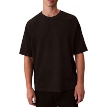 CALVIN KLEIN JEANS COZY FLATBACK RIB SS RELAXED TEE T-SHIRT ΜΠΛΟΥΖΑ ΑΝΔΡΙΚΗ BLACK