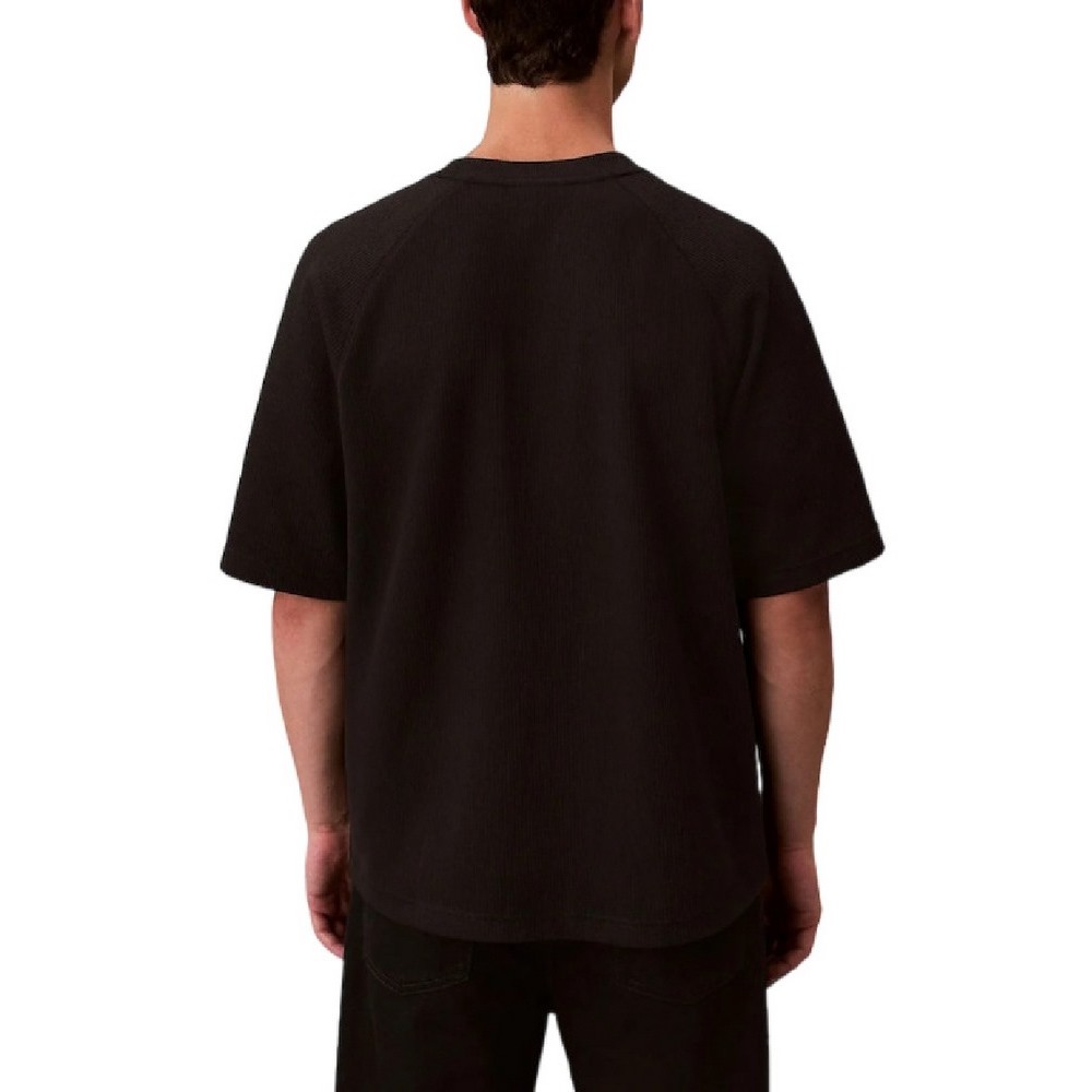 CALVIN KLEIN JEANS COZY FLATBACK RIB SS RELAXED TEE T-SHIRT ΜΠΛΟΥΖΑ ΑΝΔΡΙΚΗ BLACK