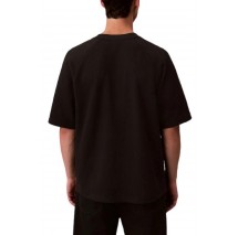 CALVIN KLEIN JEANS COZY FLATBACK RIB SS RELAXED TEE T-SHIRT ΜΠΛΟΥΖΑ ΑΝΔΡΙΚΗ BLACK