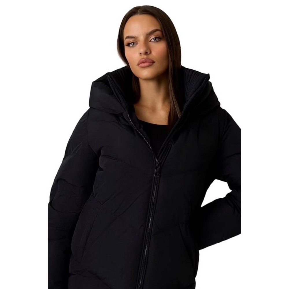GUESS ELEONOR HOODIE PUFFER ΜΠΟΥΦΑΝ ΓΥΝΑΙΚΕΙΟ BLACK