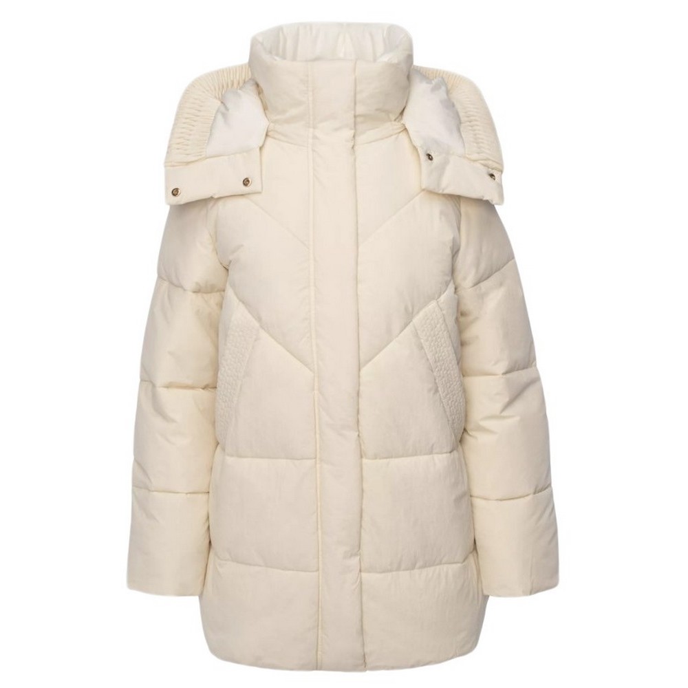 GUESS ELEONOR HOODIE PUFFER ΜΠΟΥΦΑΝ ΓΥΝΑΙΚΕΙΟ OFF WHITE