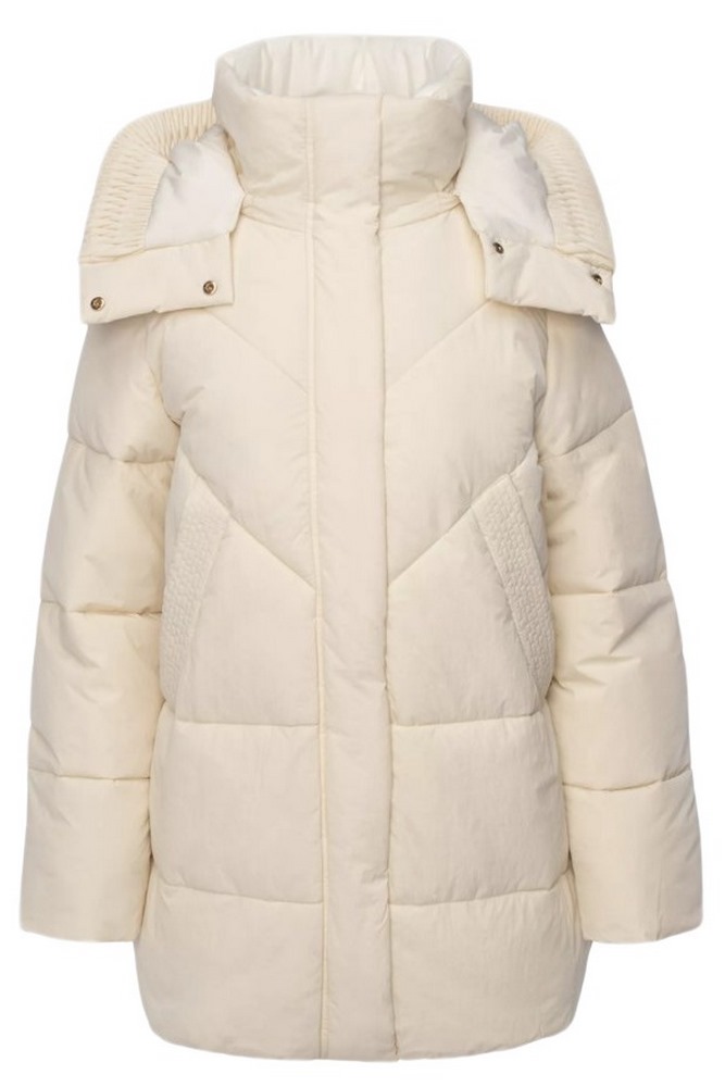 GUESS ELEONOR HOODIE PUFFER ΜΠΟΥΦΑΝ ΓΥΝΑΙΚΕΙΟ OFF WHITE