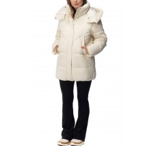 GUESS ELEONOR HOODIE PUFFER ΜΠΟΥΦΑΝ ΓΥΝΑΙΚΕΙΟ OFF WHITE