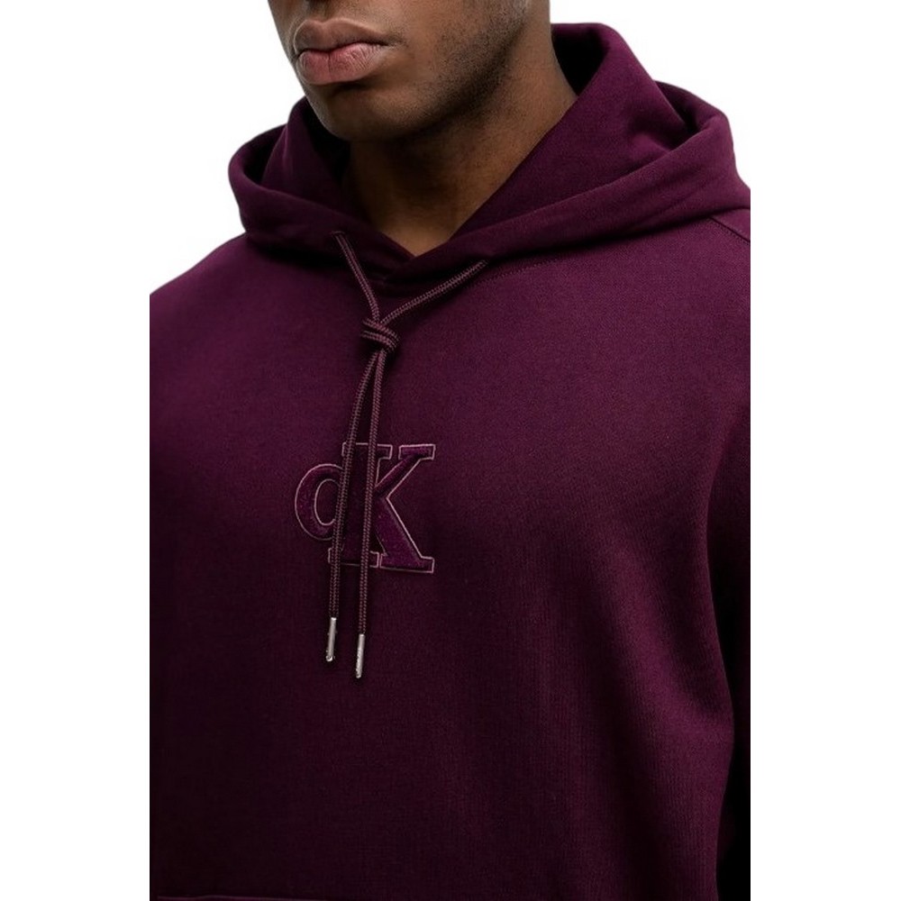 CALVIN KLEIN JEANS 350GSM FLEECE GIFT GIVING HOODIE ΜΠΛΟΥΖΑ ΦΟΥΤΕΡ ΑΝΔΡΙΚΗ BURGUNDY