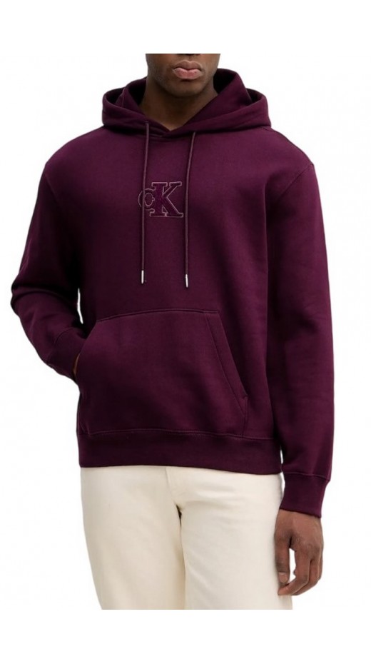 CALVIN KLEIN JEANS 350GSM FLEECE GIFT GIVING HOODIE ΜΠΛΟΥΖΑ ΦΟΥΤΕΡ ΑΝΔΡΙΚΗ BURGUNDY