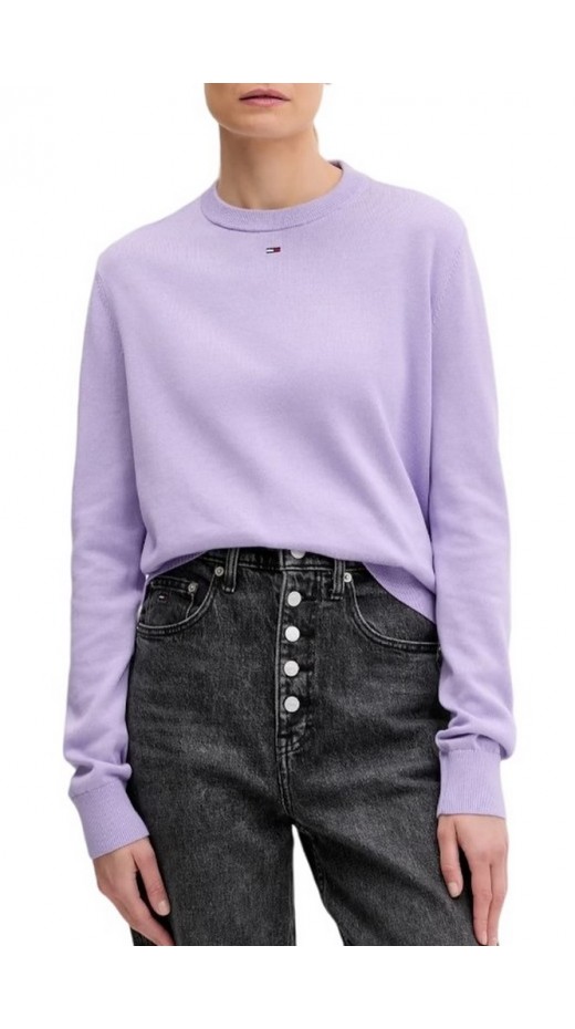 TOMMY JEANS ESSENTIAL CREW SWEATER EXT ΜΠΛΟΥΖΑ ΠΛΕΚΤΗ ΓΥΝΑΙΚΕΙΑ PURPLE