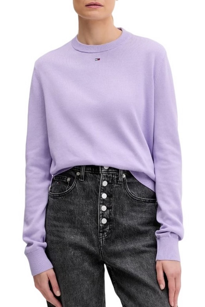 TOMMY JEANS ESSENTIAL CREW SWEATER EXT ΜΠΛΟΥΖΑ ΠΛΕΚΤΗ ΓΥΝΑΙΚΕΙΑ PURPLE