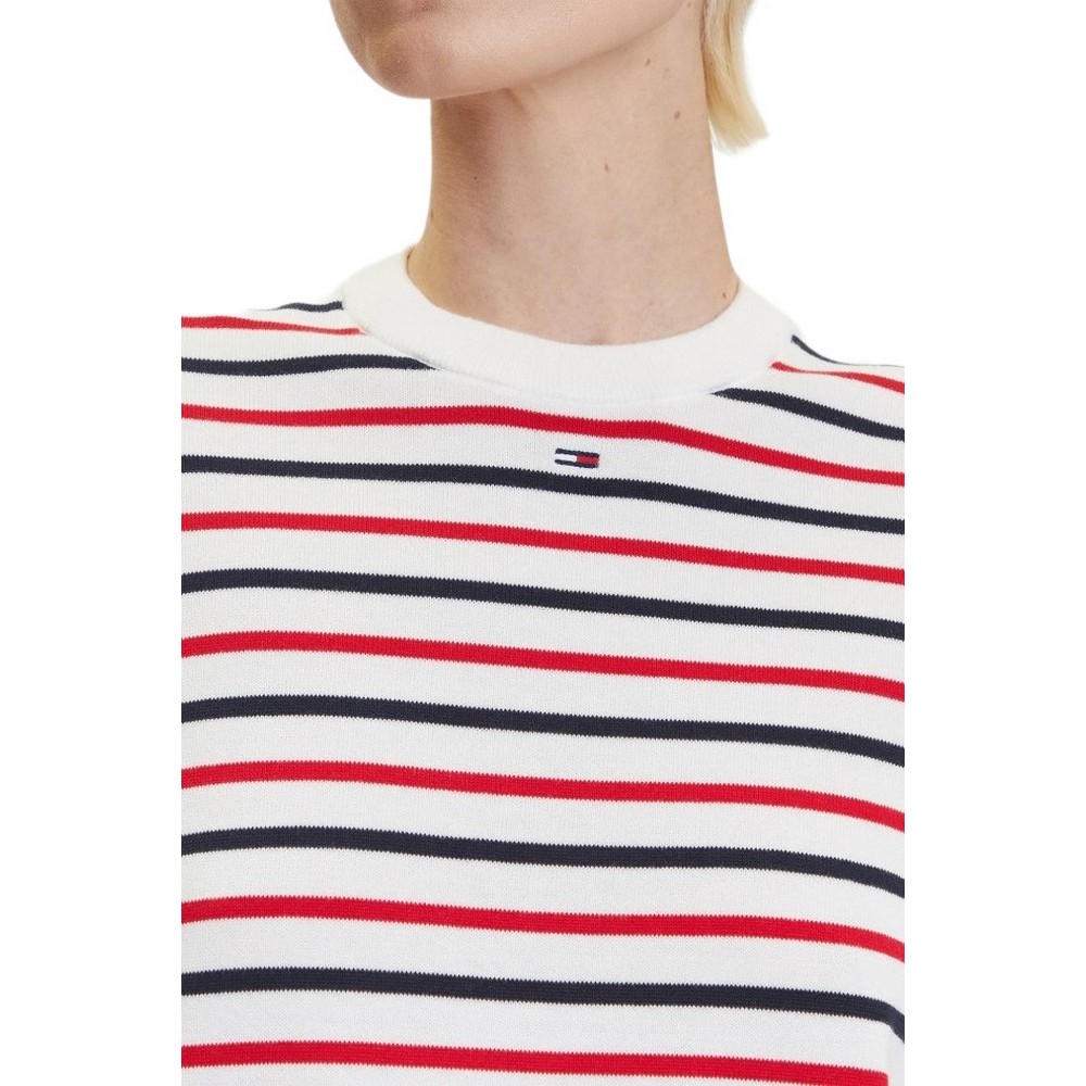 TOMMY JEANS ESSENTIAL CREW SWEATER EXT ΜΠΛΟΥΖΑ ΠΛΕΚΤΗ ΓΥΝΑΙΚΕΙΑ MULTI