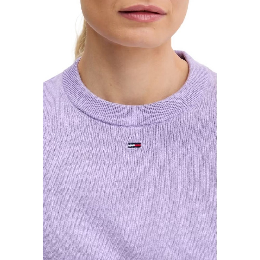 TOMMY JEANS ESSENTIAL CREW SWEATER EXT ΜΠΛΟΥΖΑ ΠΛΕΚΤΗ ΓΥΝΑΙΚΕΙΑ PURPLE