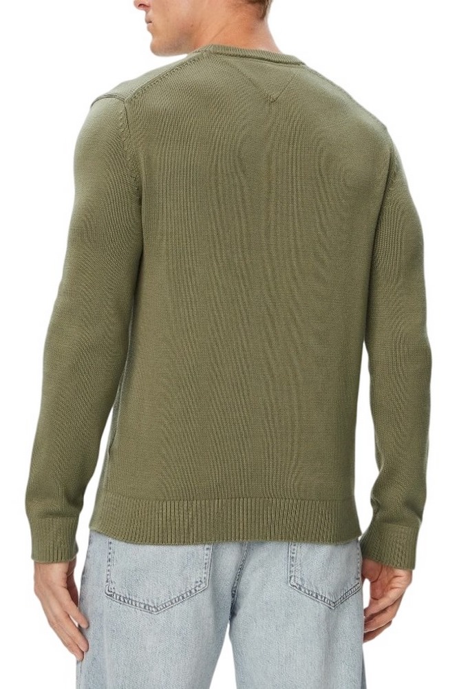 TOMMY JEANS SLIM ESS SWEATER EXT ΜΠΛΟΥΖΑ ΠΛΕΚΤΗ ΑΝΔΡΙΚΗ MILITARY GREEN